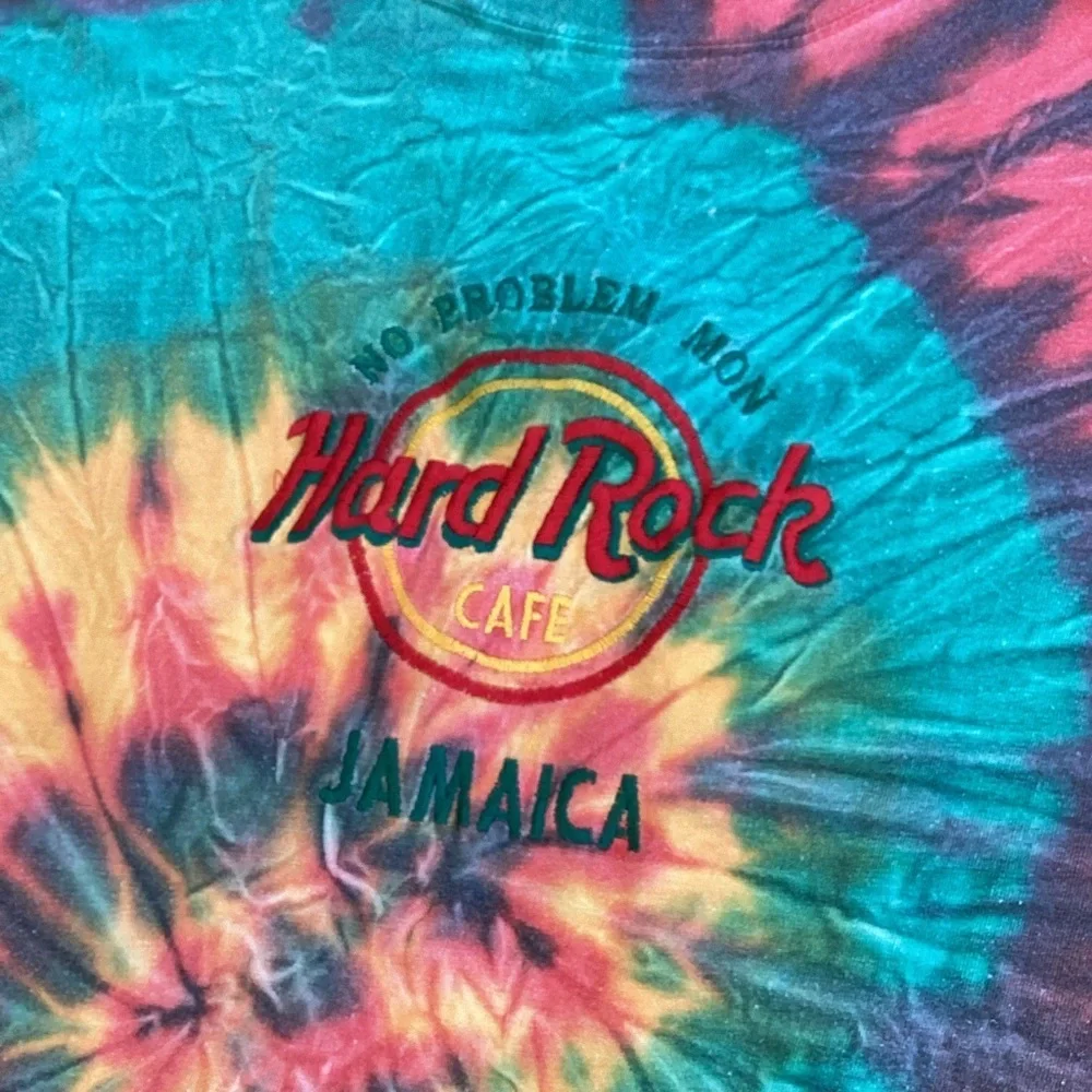 Vintage Hard Rock Cafe Tie‎ Dye Jamaica T-Shirt, Medium ‘No Problem Mon’